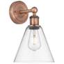 Berkshire 13"High Antique Copper Sconce With Clear Shade