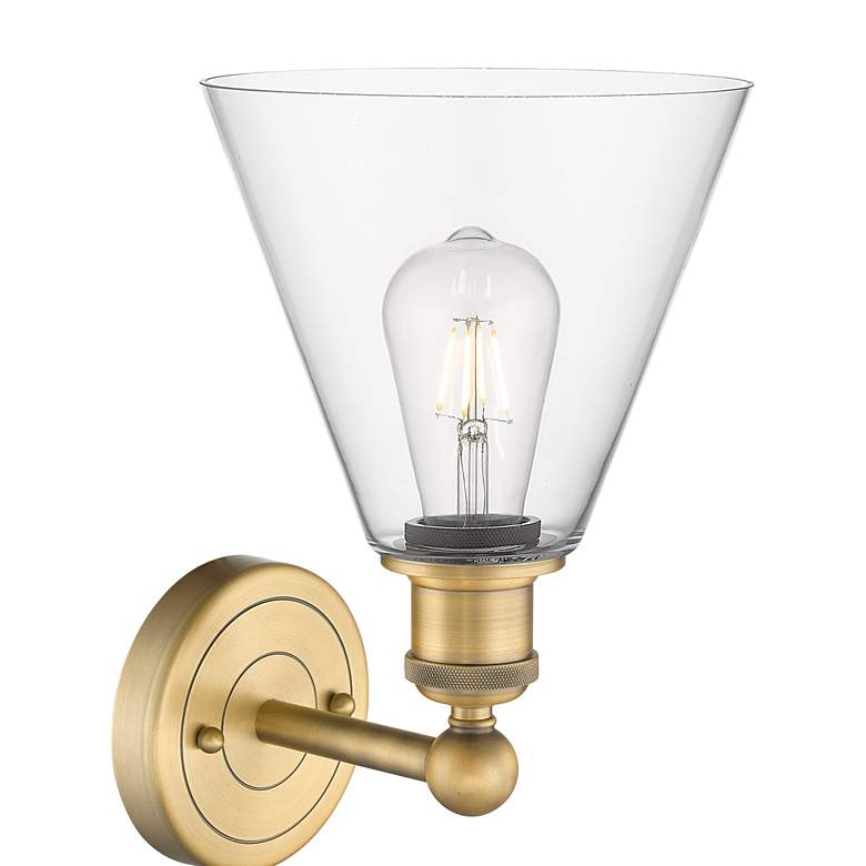 Image 2 Berkshire 13"High Brushed Brass Sconce With Clear Shade more views