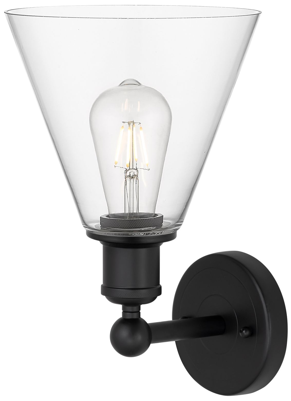 Image 4 Berkshire 13"High Matte Black Sconce With Clear Shade more views