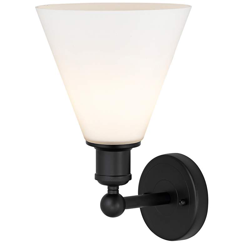 Image 3 Berkshire 13"High Matte Black Sconce With Matte White Shade more views
