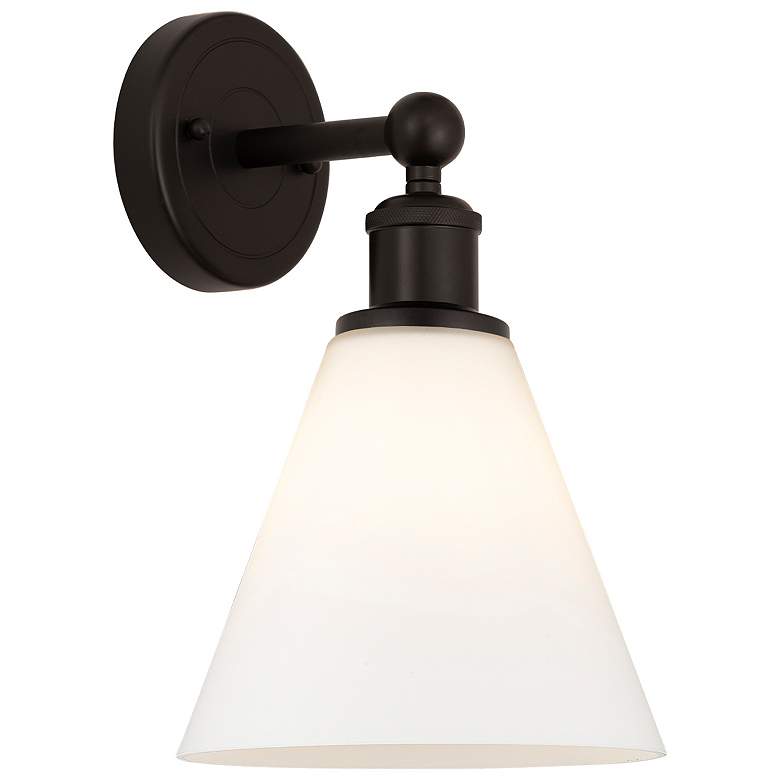 Image 1 Berkshire 13 inchHigh Oil Rubbed Bronze Sconce With Matte White Shade