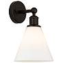 Berkshire 13"High Oil Rubbed Bronze Sconce With Matte White Shade