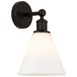 Berkshire 13&quot;High Oil Rubbed Bronze Sconce With Matte White Shade