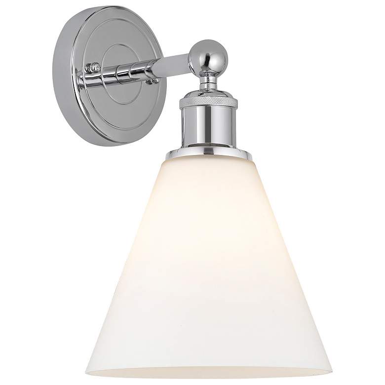Image 1 Berkshire 13"High Polished Chrome Sconce With Matte White Shade