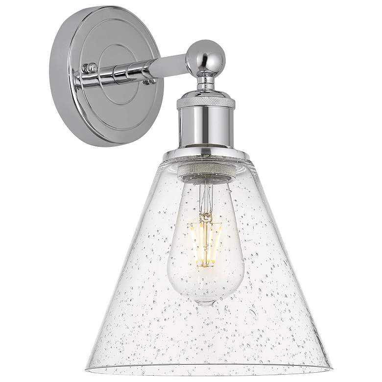 Image 1 Berkshire 13"High Polished Chrome Sconce With Seedy Shade