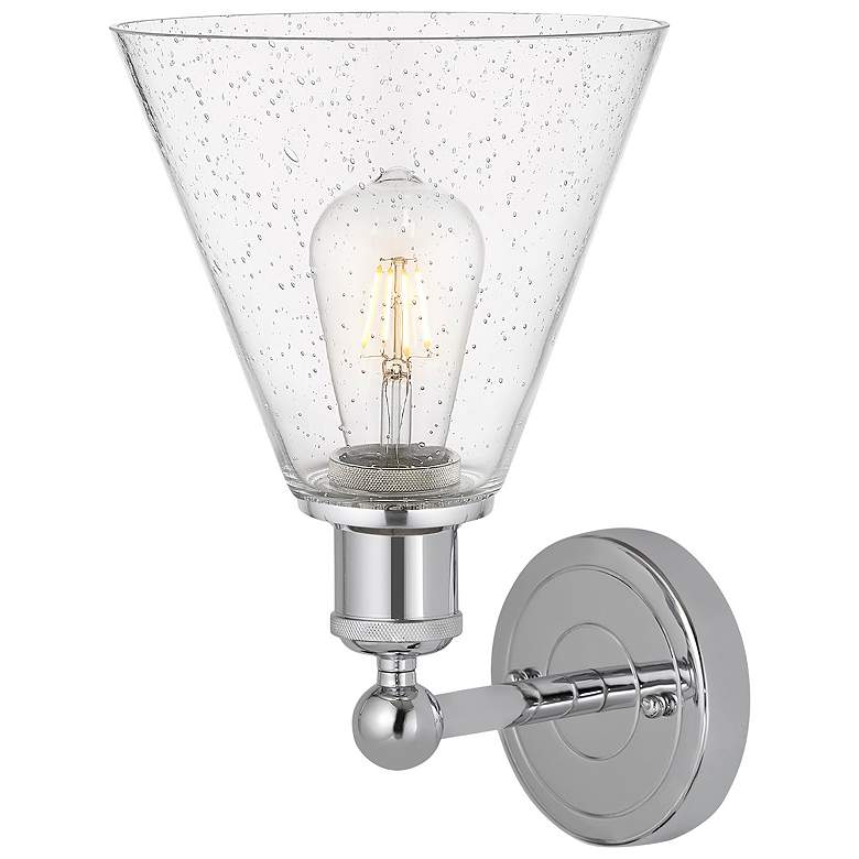Image 3 Berkshire 13"High Polished Chrome Sconce With Seedy Shade more views
