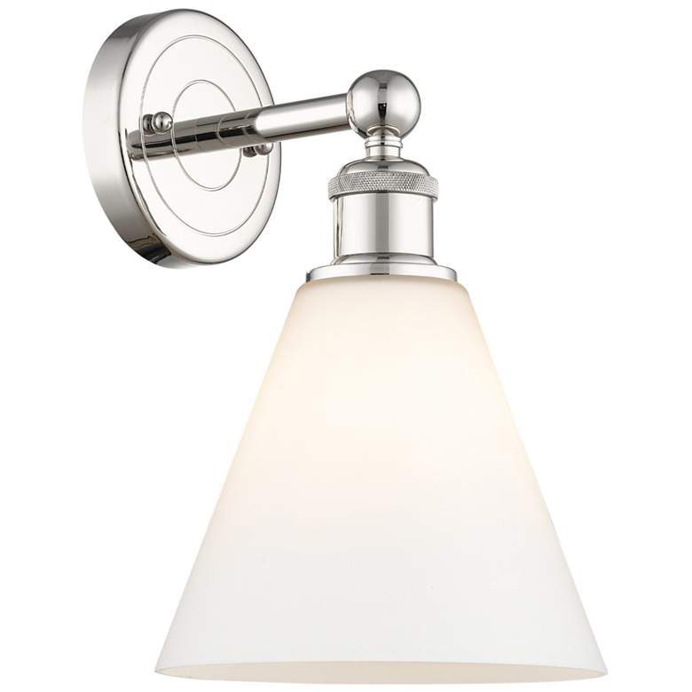 Image 1 Berkshire 13"High Polished Nickel Sconce With Matte White Shade