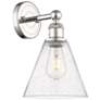 Berkshire 13"High Polished Nickel Sconce With Seedy Shade