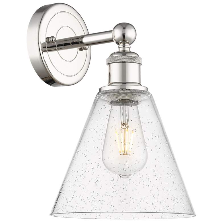 Image 1 Berkshire 13"High Polished Nickel Sconce With Seedy Shade