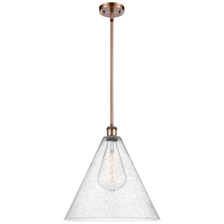 Image 1 Berkshire 16 inch Antique Copper LED Pendant With Seedy Shade