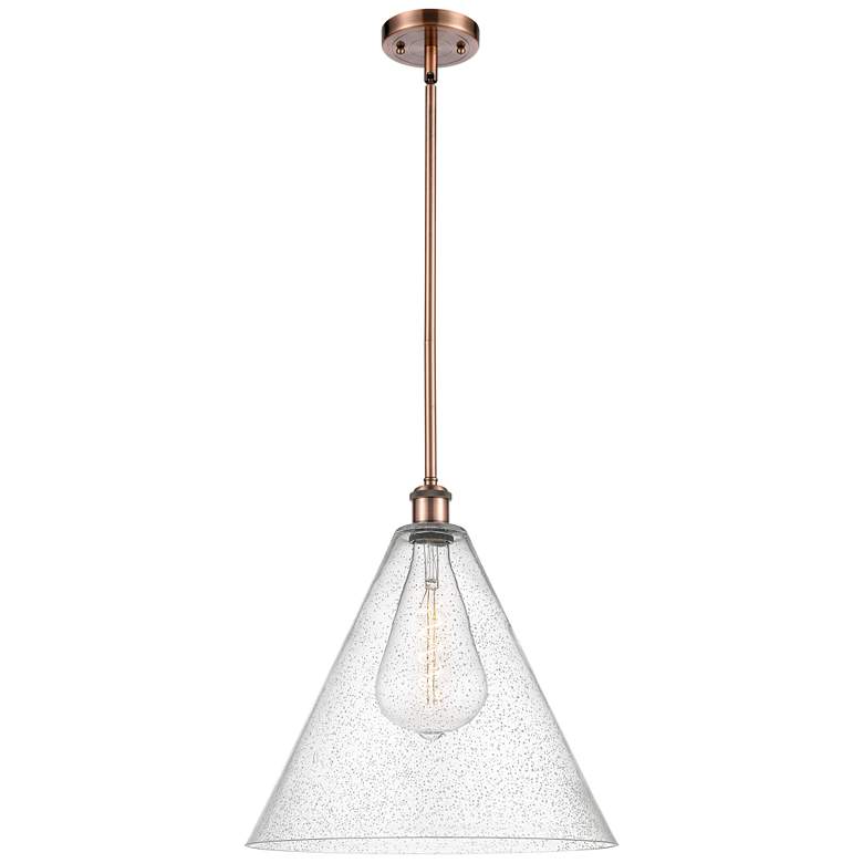 Image 1 Berkshire 16" Antique Copper Pendant With Seedy Shade