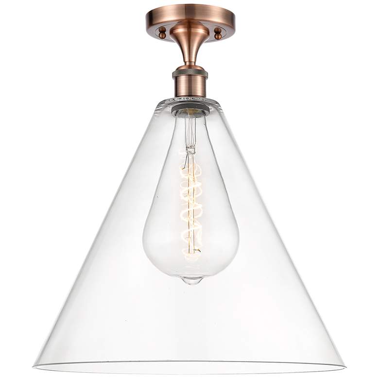 Image 1 Berkshire  16 inch LED Semi-Flush Mount - Antique Copper - Clear Shade