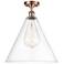 Berkshire 16" LED Semi-Flush Mount - Antique Copper - Clear Shade
