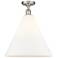 Berkshire 16" LED Semi-Flush Mount - Brushed Satin Nickel - Matte Whi