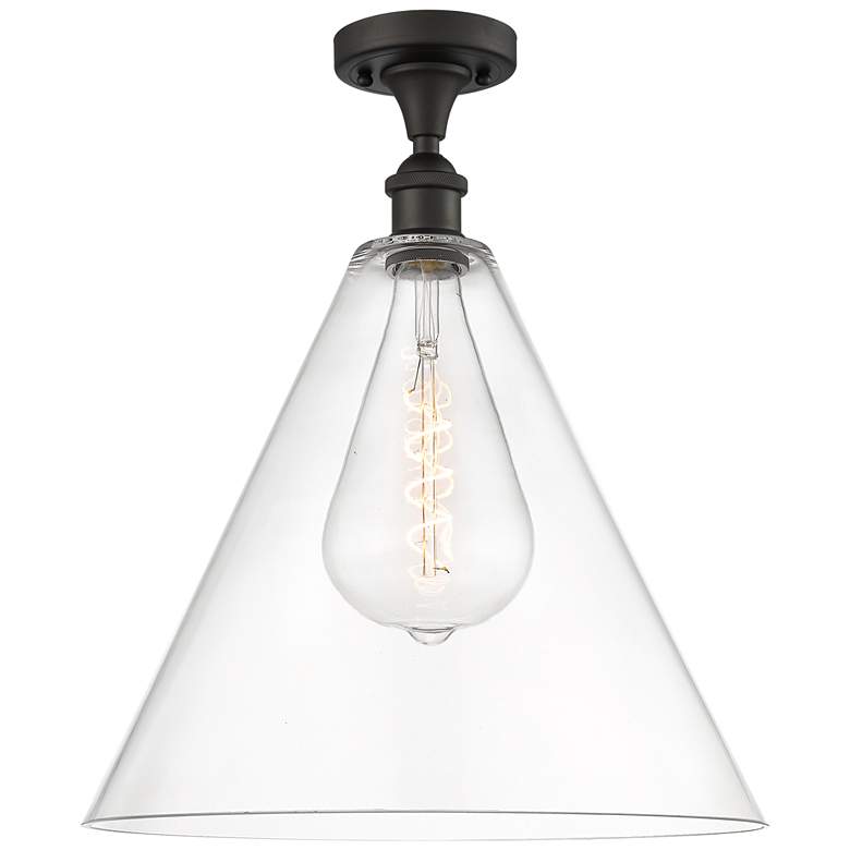 Image 1 Berkshire 16" LED Semi-Flush Mount - Oil Rubbed Bronze - Clear Shade