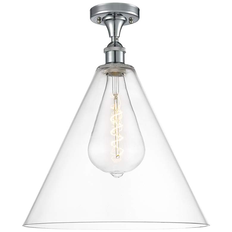 Image 1 Berkshire 16" LED Semi-Flush Mount - Polished Chrome - Clear Shade
