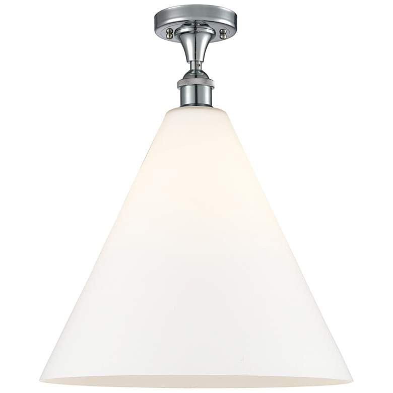 Image 1 Berkshire 16" LED Semi-Flush Mount - Polished Chrome - Matte White Sh