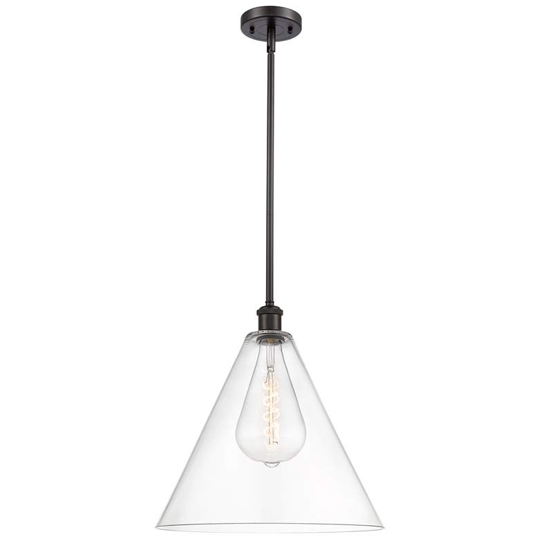 Image 1 Berkshire 16" Oil Rubbed Bronze LED Pendant With Clear Shade