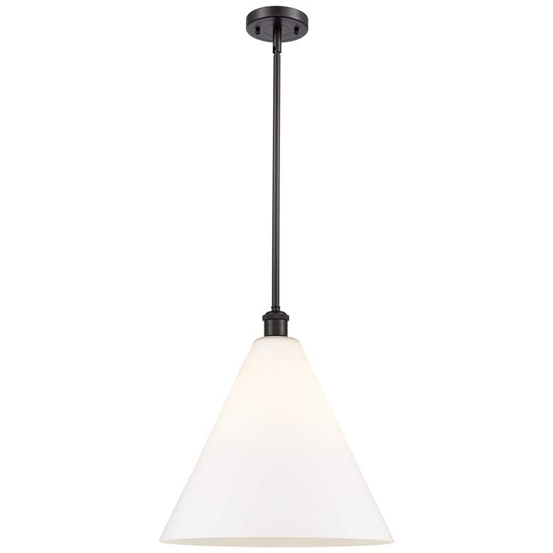 Image 1 Berkshire 16" Oil Rubbed Bronze LED Pendant With Matte White Shade
