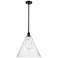 Berkshire 16" Oil Rubbed Bronze LED Pendant With Seedy Shade