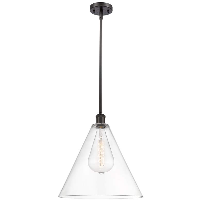 Image 1 Berkshire 16" Oil Rubbed Bronze Pendant With Clear Shade