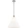 Berkshire 16" Polished Chrome Pendant With Matte White Shade