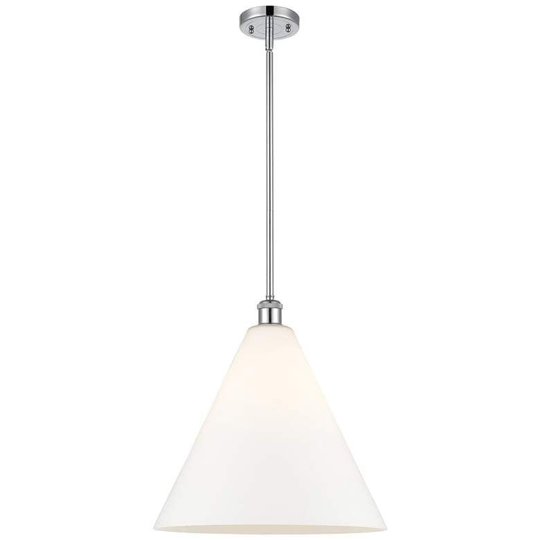 Image 1 Berkshire 16 inch Polished Chrome Pendant With Matte White Shade