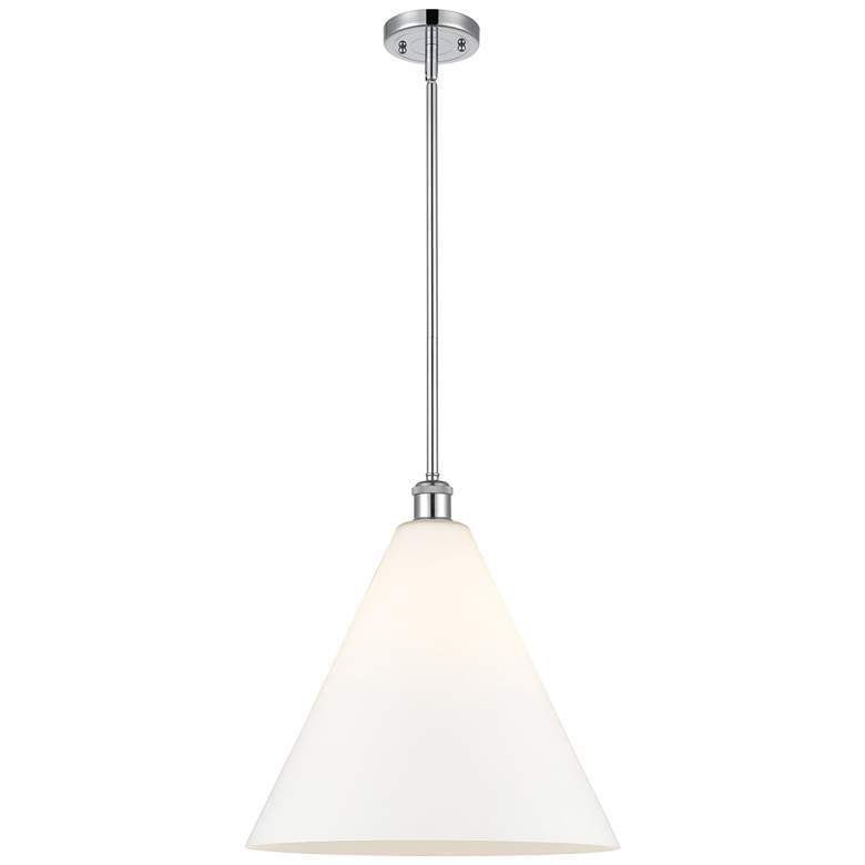 Image 1 Berkshire 16" Polished Chrome Pendant With Matte White Shade