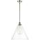 Berkshire 16" Polished Nickel Pendant With Clear Shade