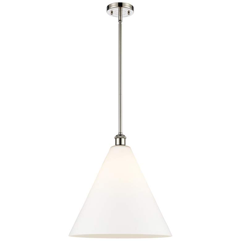 Image 1 Berkshire 16" Polished Nickel Pendant With Matte White Shade