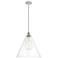 Berkshire 16" White & Chrome LED Pendant With Clear Shade