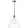 Berkshire 16" Wide Antique Brass Corded Mini Pendant w/ Clear Shade