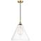 Berkshire 16" Wide Satin Gold Corded Mini Pendant With Clear Shade