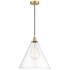 Berkshire 16" Wide Satin Gold Corded Mini Pendant With Clear Shade