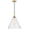 Berkshire 16" Wide Satin Gold Corded Mini Pendant With Seedy Shade