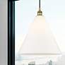 2_Berkshire 16"W Brushed Brass Pendant Light with White Glass more views