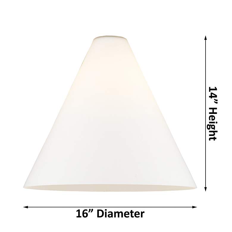 Image 4 Berkshire 16"W Brushed Brass Pendant Light with White Glass more views