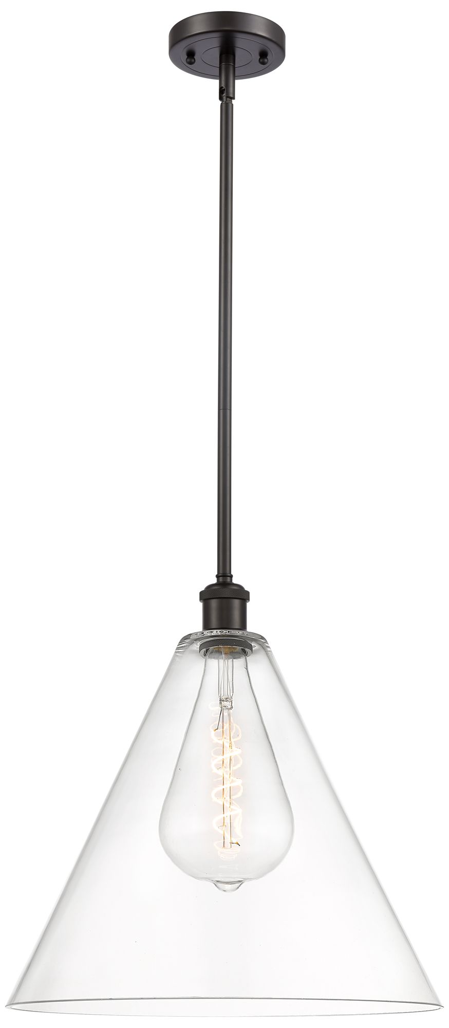 Berkshire 16" Oil Rubbed Bronze LED Pendant With Clear Shade Made to Order