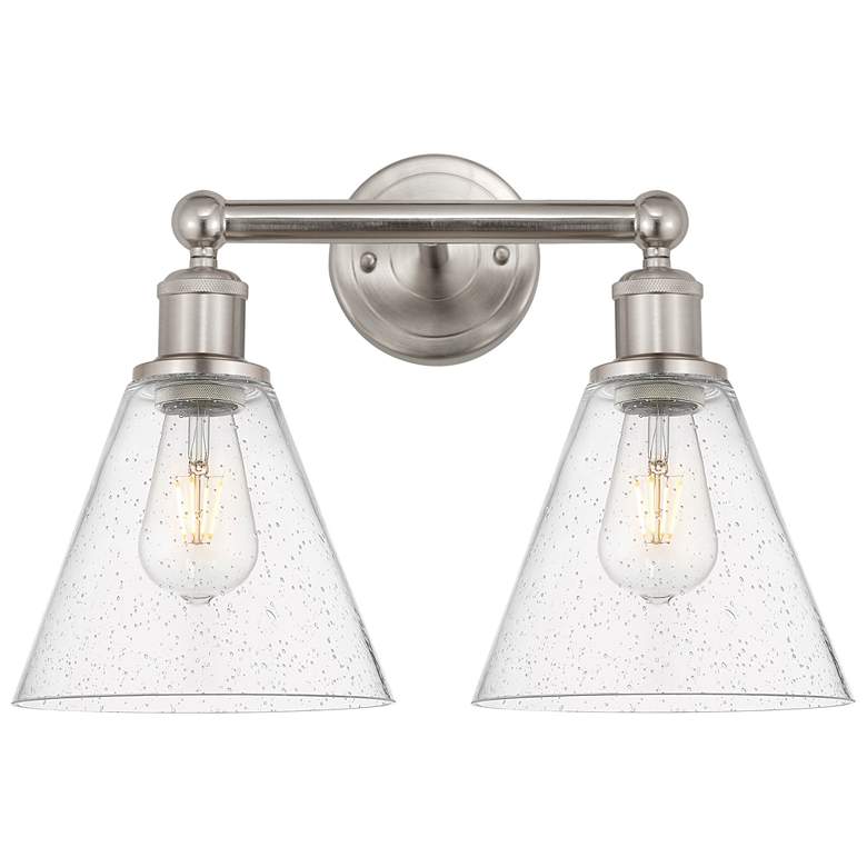 Image 1 Berkshire 17" Wide 2 Light Satin Nickel Bath Vanity Light With Seedy S