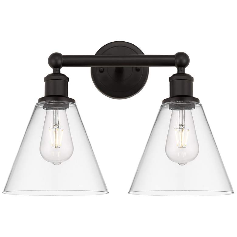 Image 1 Berkshire 17"W 2 Light Oil Rubbed Bronze Bath Vanity Light With Clear