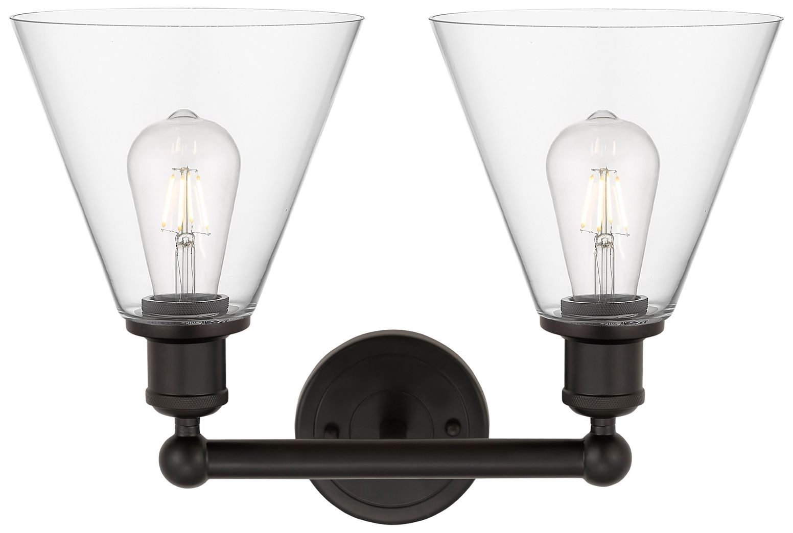 Image 4 Berkshire 17"W 2 Light Oil Rubbed Bronze Bath Vanity Light With Clear  more views