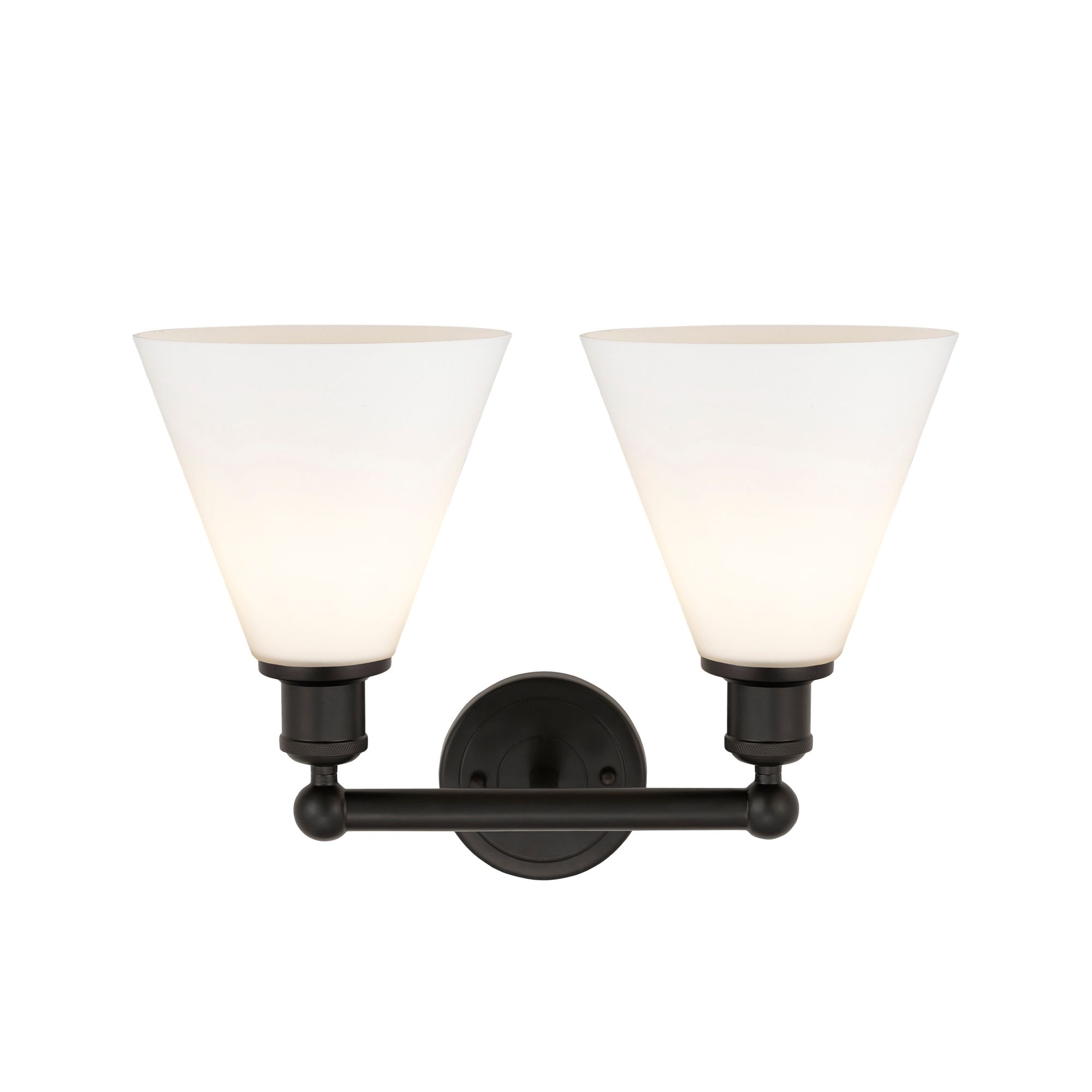 Image 4 Berkshire 17"W 2 Light Oil Rubbed Bronze Bath Vanity Light With White  more views