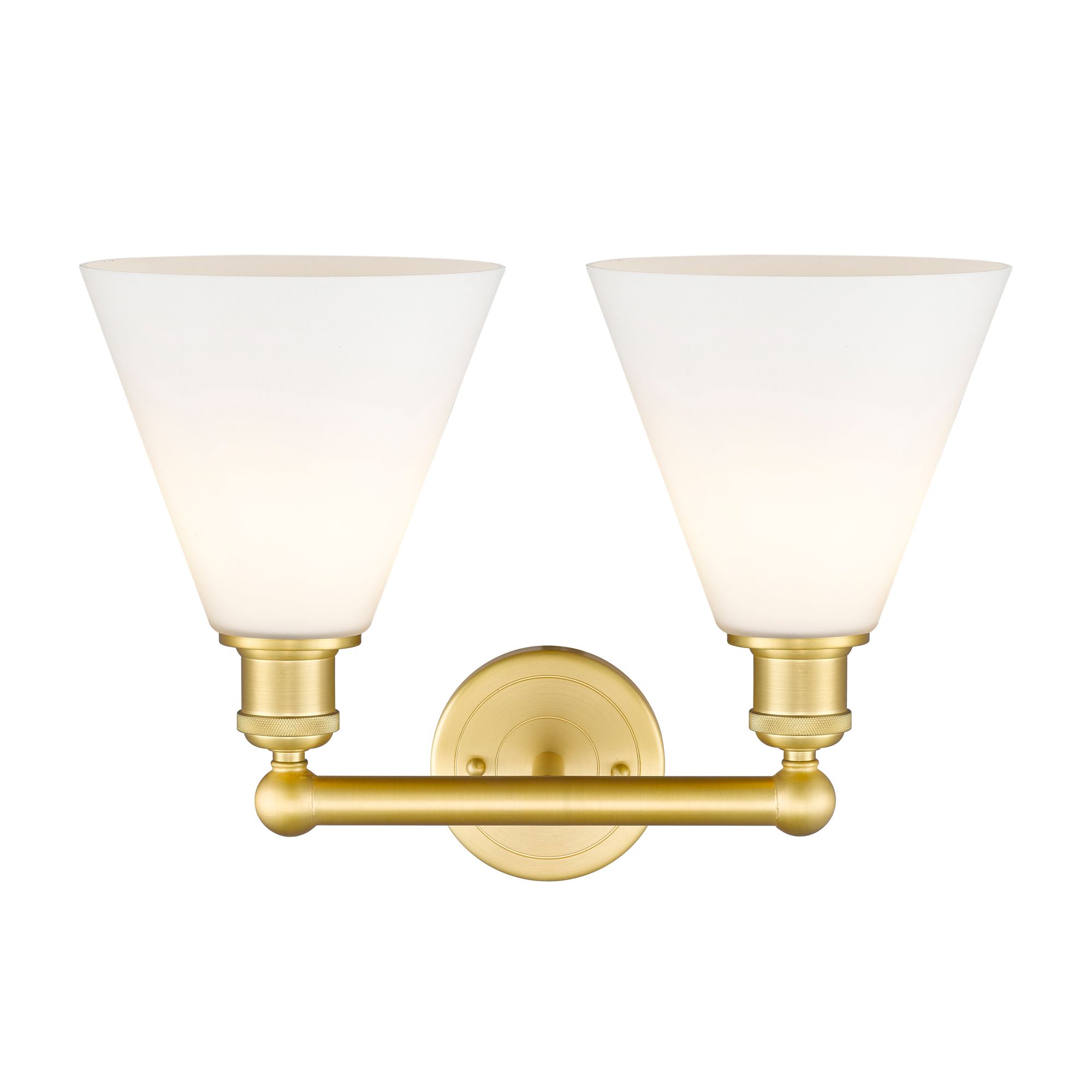Image 2 Berkshire 17"W 2 Light Satin Gold Bath Vanity Light With Matte White S more views