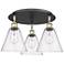 Berkshire 19.75"W 3 Light Black Antique Brass Flush Mount w/ Seedy Sha