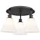 Berkshire 19.75"W 3 Light Matte Black Flush Mount w/ White Shade
