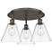 Berkshire 19.75"W 3 Light Oil Rubbed Bronze Flush Mount w/ Clear Shade