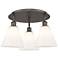 Berkshire 19.75"W 3 Light Oil Rubbed Bronze Flush Mount w/ White Shade