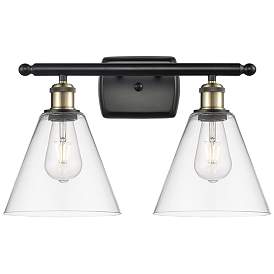 Image1 of Berkshire 2 Light 18" Bath Light - Black Antique Brass - Clear Shade