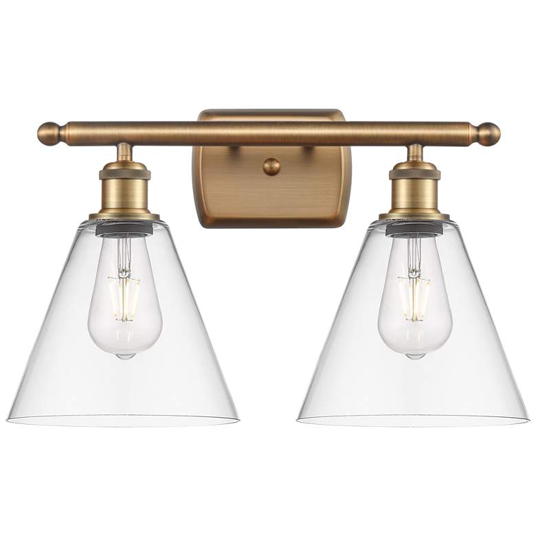 Image 1 Berkshire 2 Light 18" Bath Light - Brushed Brass - Clear Shade