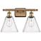 Berkshire 2 Light 18" Bath Light - Brushed Brass - Seedy Shade